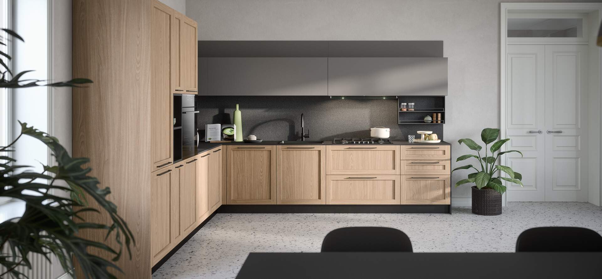 Cucina Clio con ante a telaio