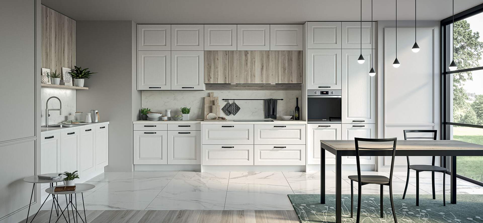 Cucina Maya, anta a telaio in stile classico contemporaneo