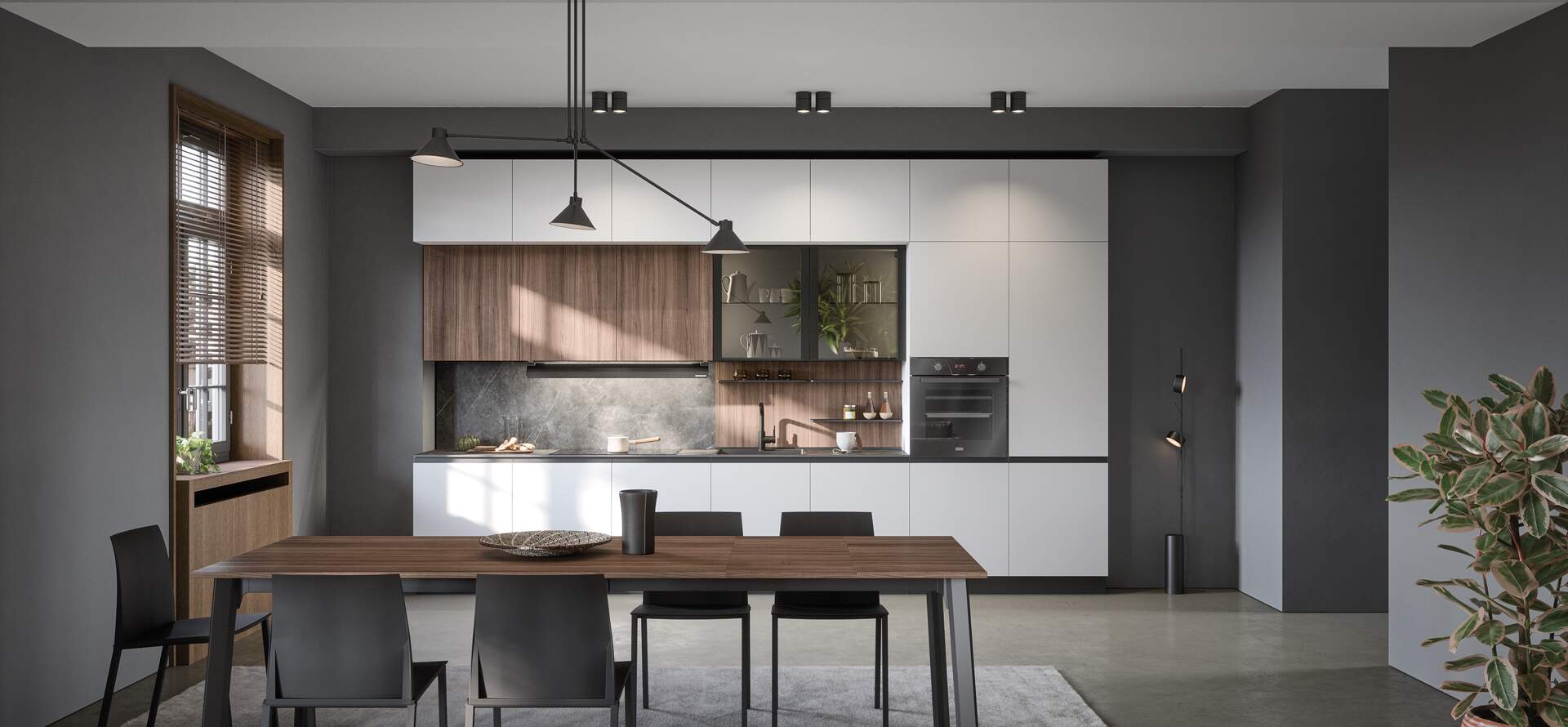 Cucina Zoe, linee essenziali con apertura a gola